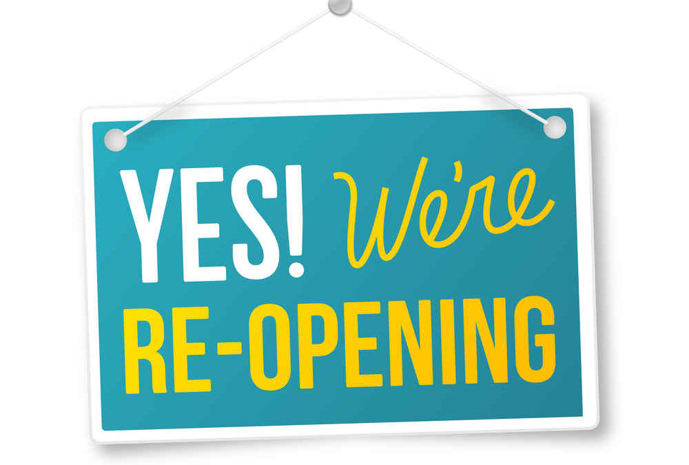Yes We're Re-Opening Sign