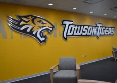 Towson University logo sign