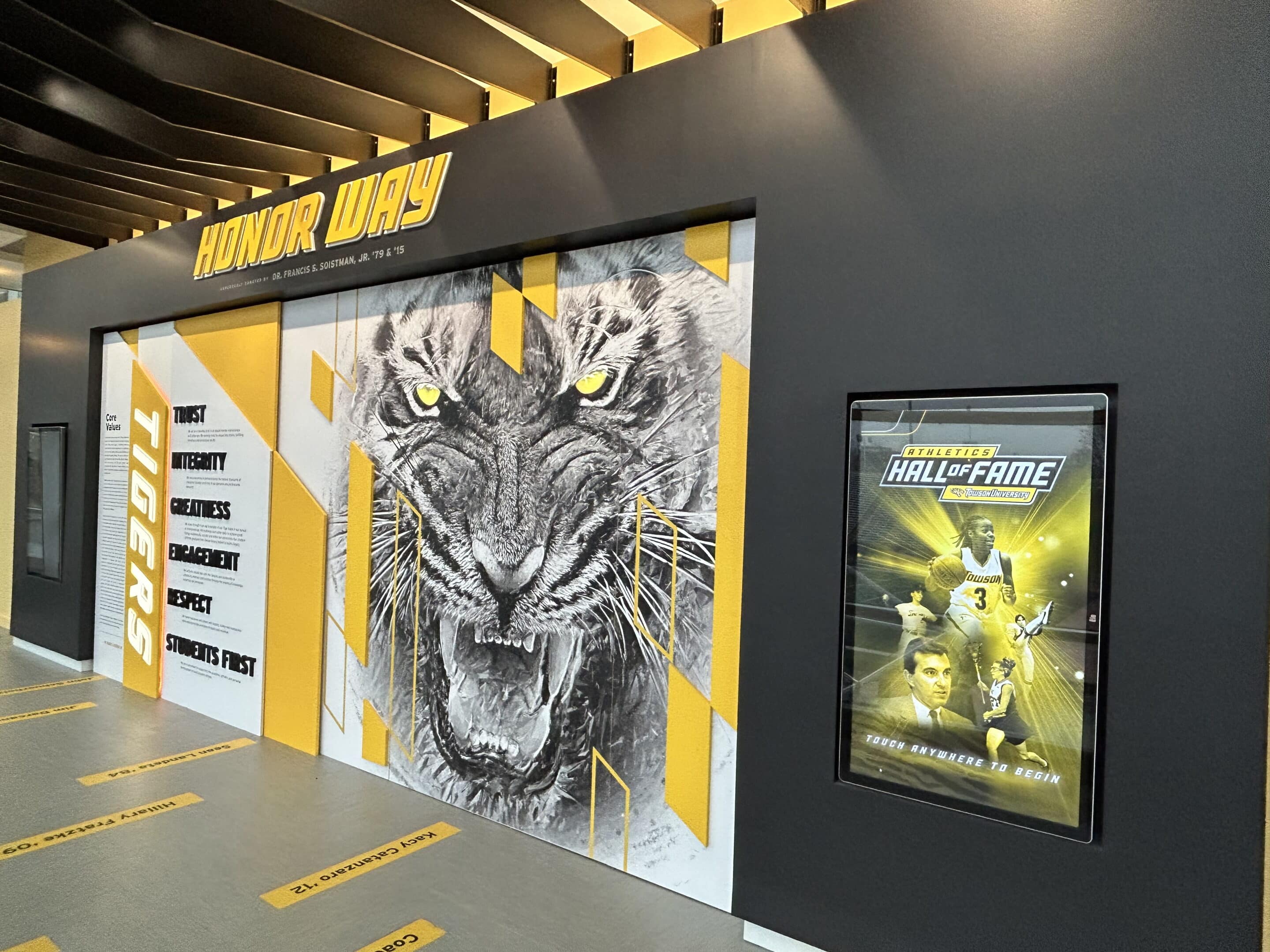 towson university wall of fame display