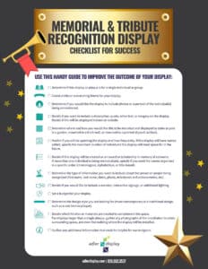 Memorial Tribute Recognition Display Checklist