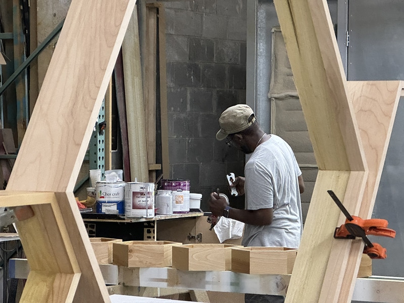 Bedford Bees Exhibit construction