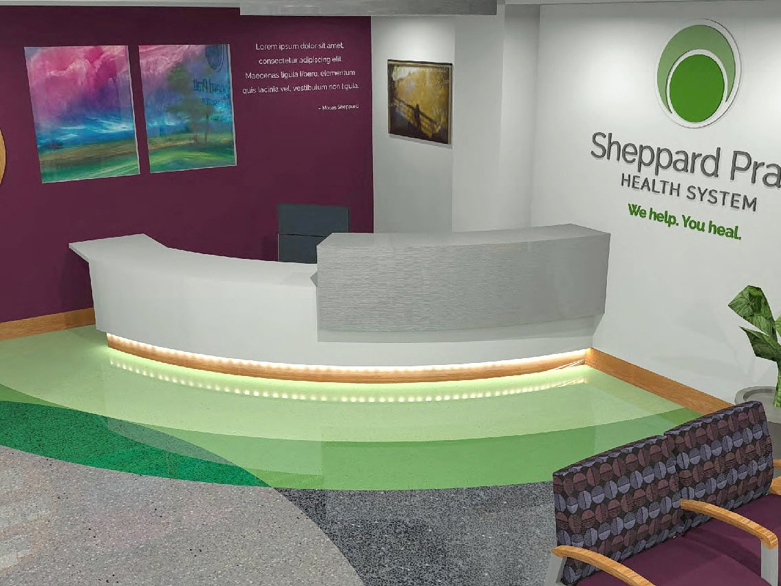 Sheppard Pratt custom branded desk display