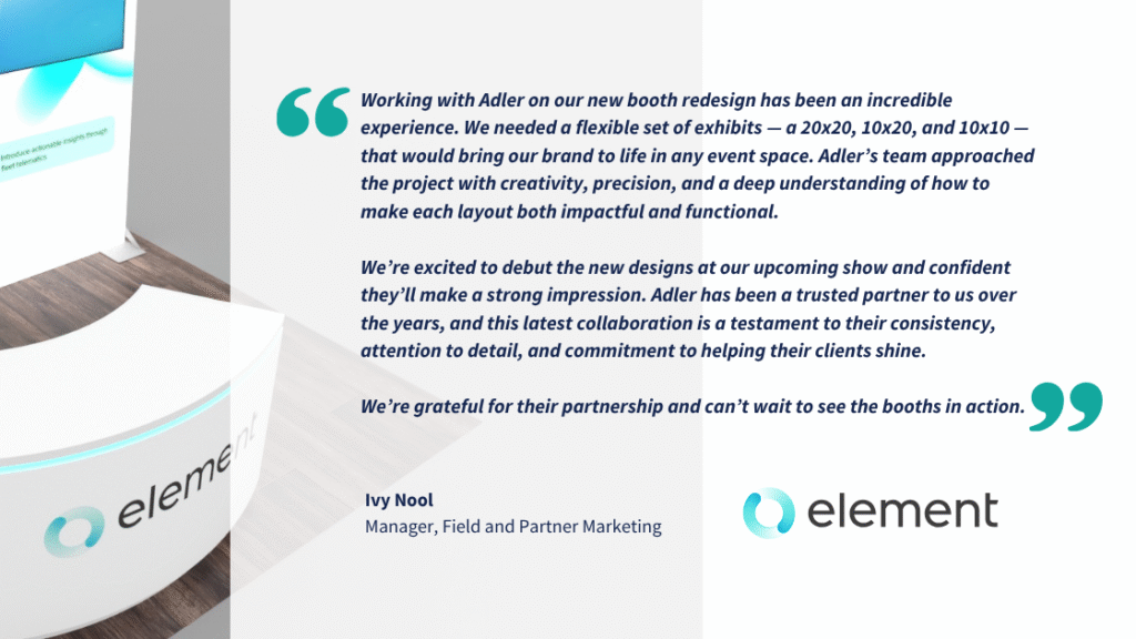 element fleet testimonial to Adler Display