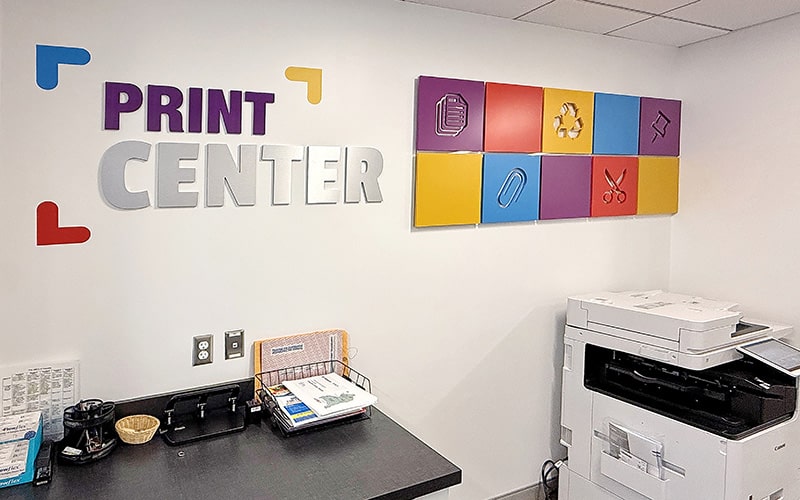 print center sign